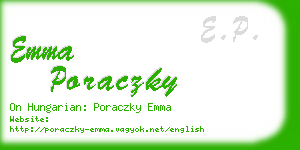 emma poraczky business card